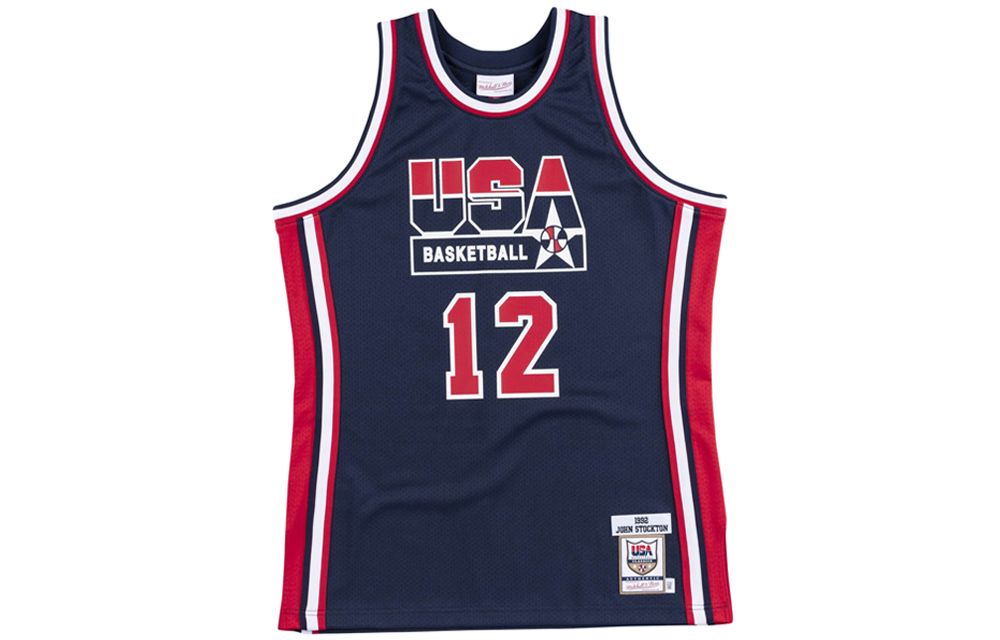 

Mitchell Ness Аутентичная футболка Team USA 1992 John Stockton "Navy"