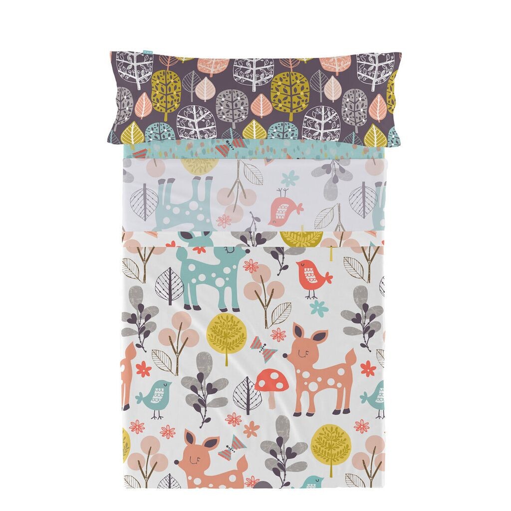 

Комплект постельного белья HappyFriday Moshi Moshi Woodland Colorful Односпальный матрас 2 шт.