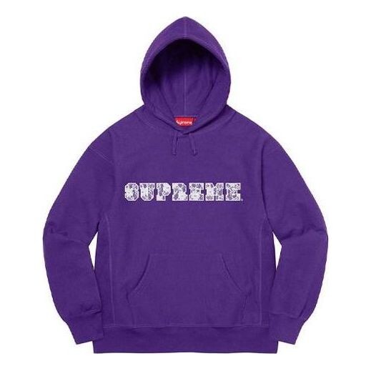 

Толстовка lace hooded sweatshirt 'purple white' Supreme, фиолетовый
