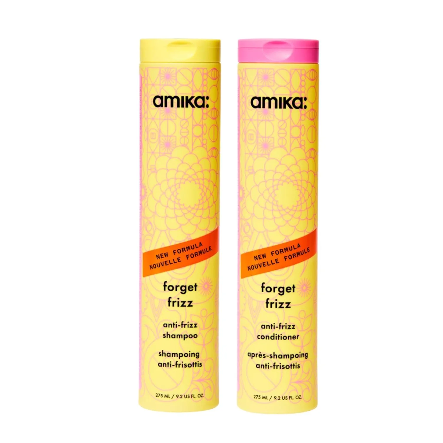 Шампунь против пушистости волос Amika Forget Frizz | Разглаживающий, защита от влажности, контроль пушистости до 72 часов