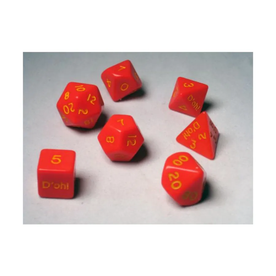 

Поликомплект красный с желтым (7), Dice - Opaque D'oh! (Crystal Caste)