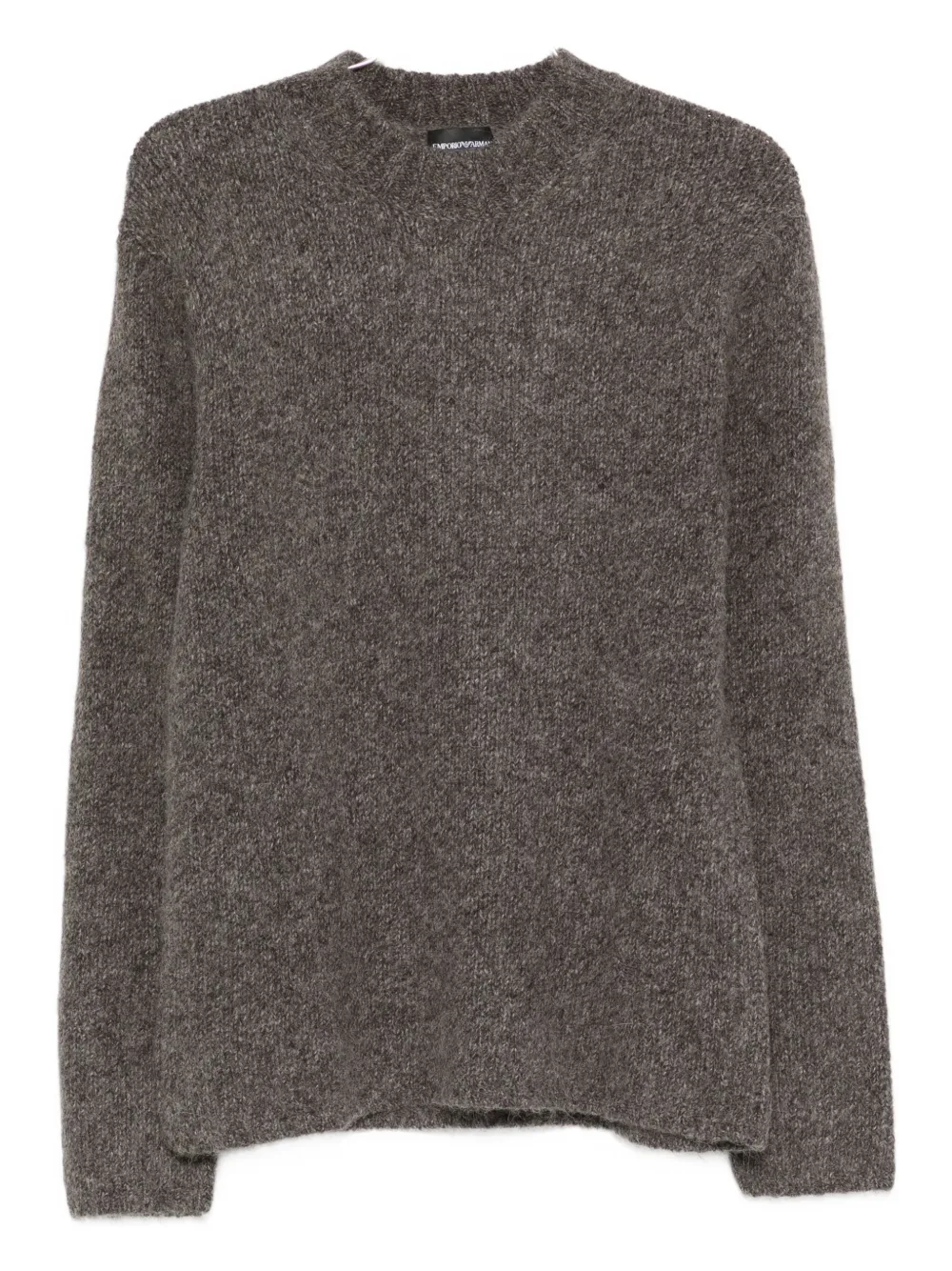 

Шерстяной свитер с круглым вырезом EMPORIO ARMANI, коричневый