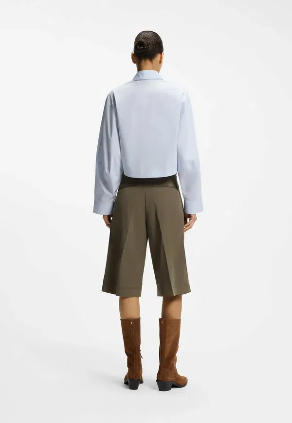 Блуза Boskota 1 button down blouse Boss, светло-голубая — фото 3