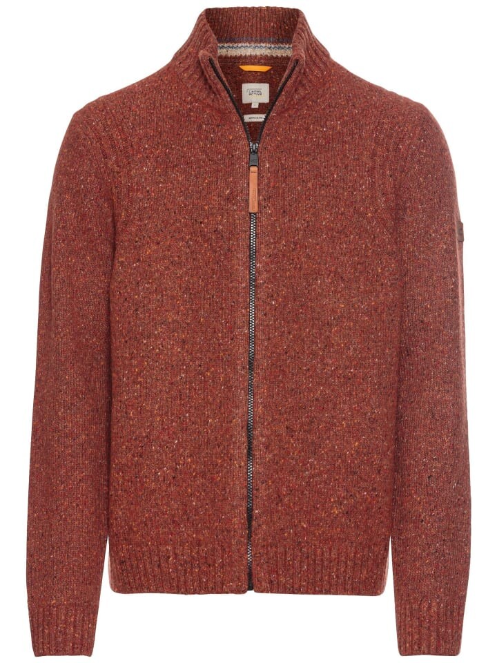 

Кардиган Camel Active Strickjacke aus nachhaltiger Merinowolle, красный