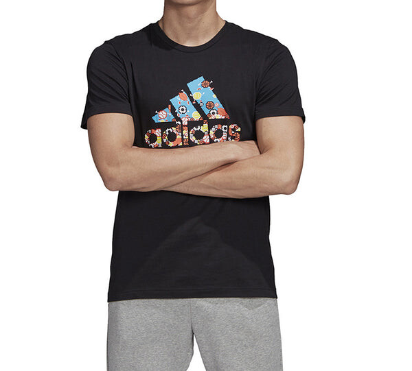 Футболка adidas 8-Bit Badge Of Sport Applique Sports Breathable Short-sleeve Tee Men Black, черный — фото 3