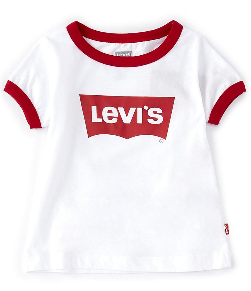 

Футболка с короткими рукавами Levi's Little Girls 2T-6X, белый