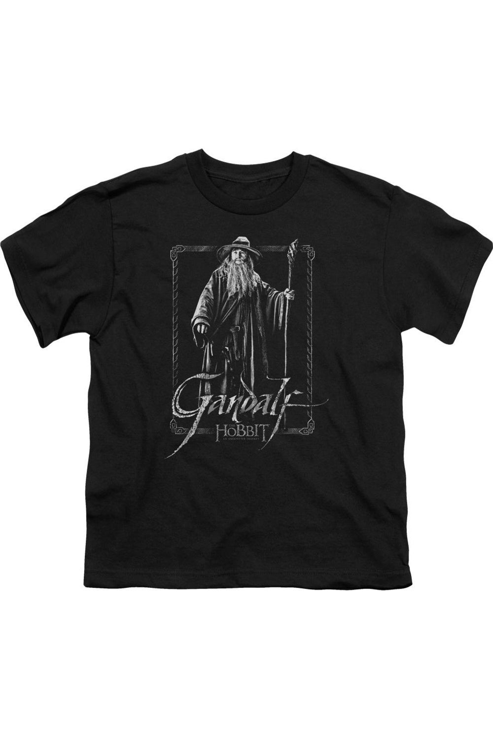 

Футболка с коротким рукавом для детей "Взгляд Гэндальфа" The Hobbit Gildan, черный