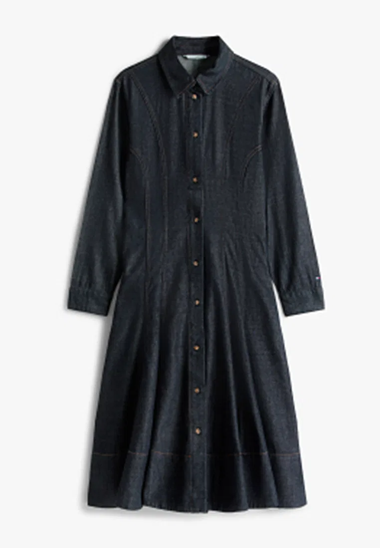Платье джинсовое с длинным рукавом, TH Mainline Tommy Hilfiger, синий — фото 3