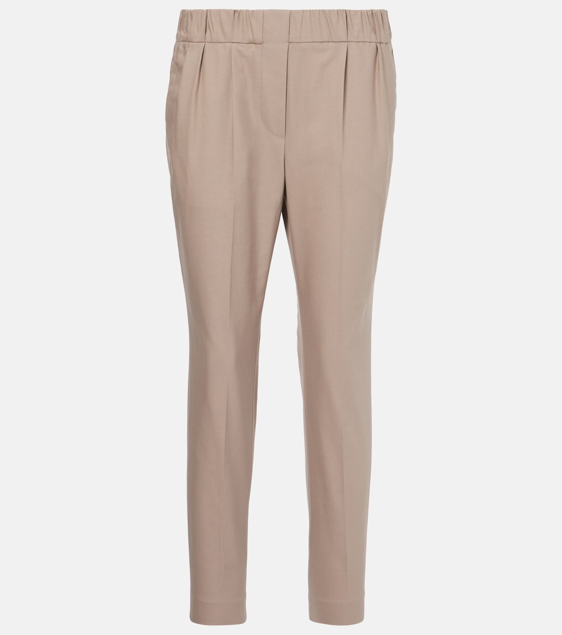 

Узкие брюки из смесовой хлопковой ткани Brunello Cucinelli, Bleeker Beige