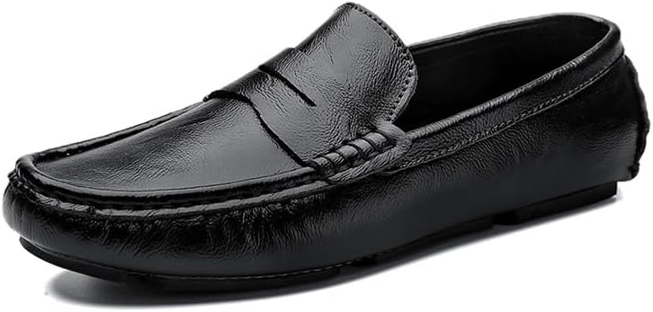 

Мужские мягкие кожаные повседневные лоферы-слипоны для ходьбы, вождения и прогулок Vandimor, черный