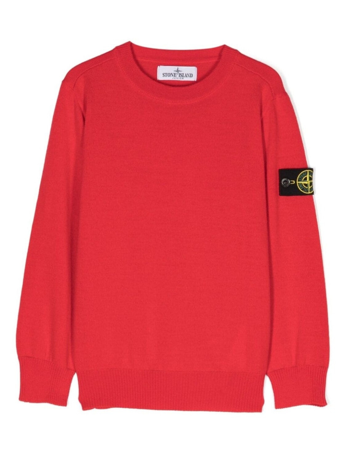 

Stone Island Junior толстовка с круглым вырезом и логотипом Compass, красный