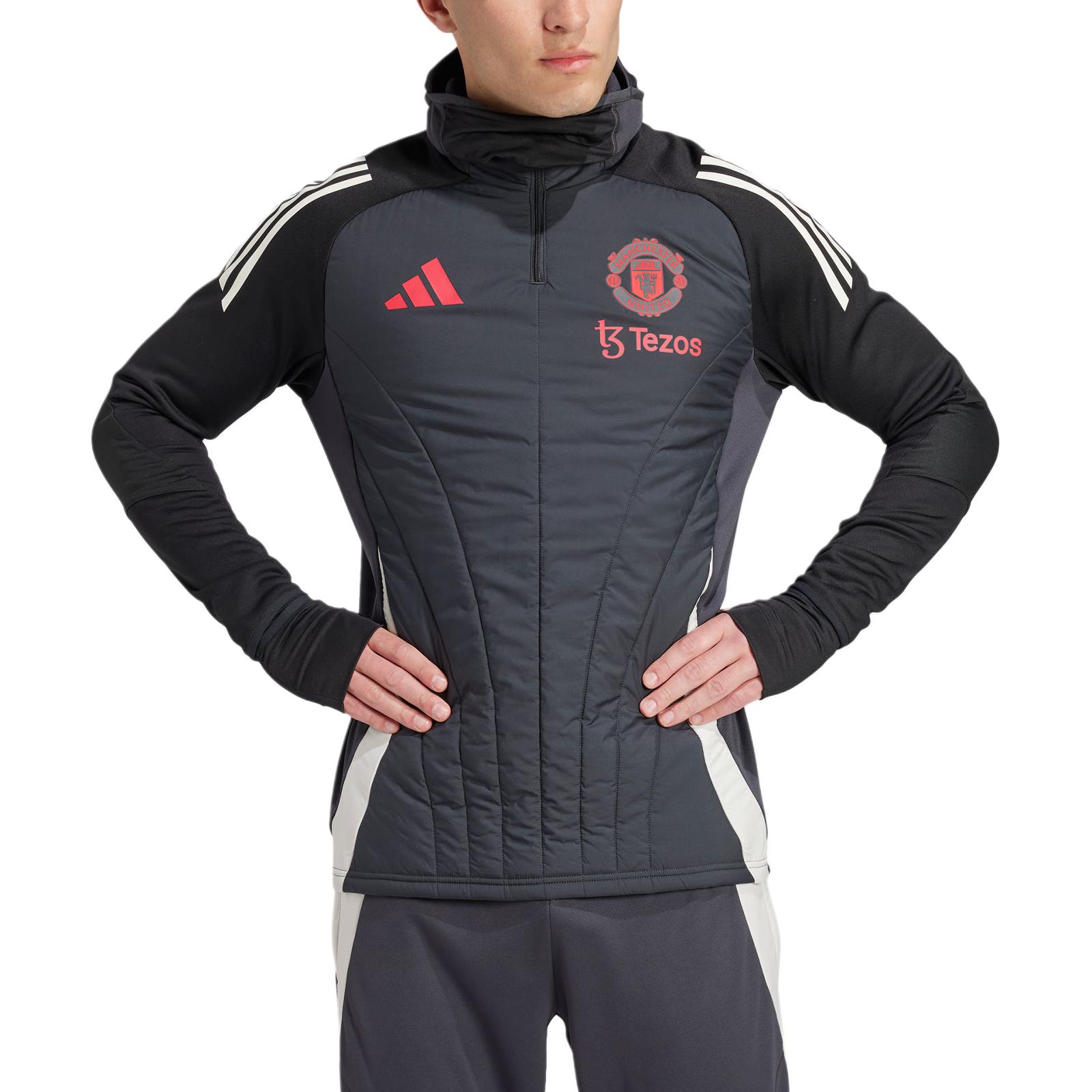 Футболка Manchester United Tiro 24 FW24 AEROREADY Мужская Угольно-черный/Черный Adidas — фото 3