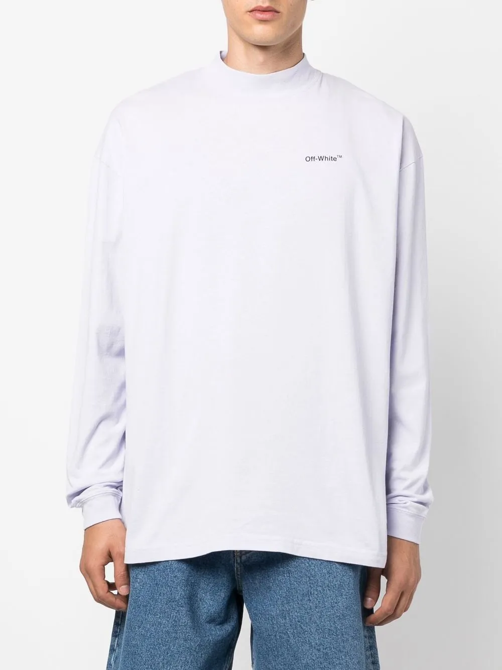 Футболка с воротником-стойкой и логотипом Arrows OFF-WHITE, фиолетовый — фото 3