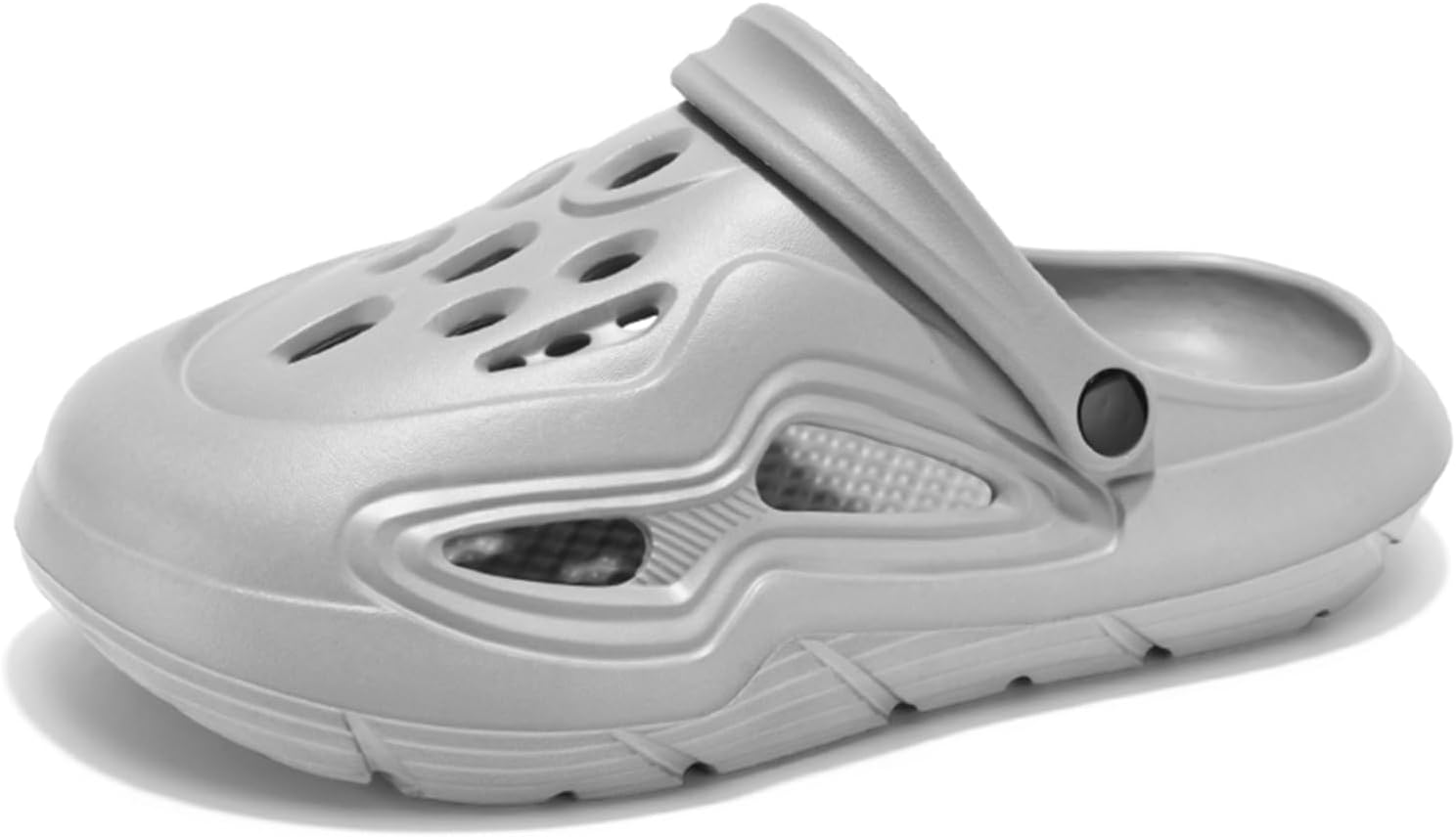 

Мужские слипоны EVA с перфорированным верхом для комфортной воздухопроницаемости, плоской подошвой, закрытым круглым носком, удобные, идеально подходят для дома, улицы, пляжа, сада, у бассейна и повседневного использования Psieicwm, серый