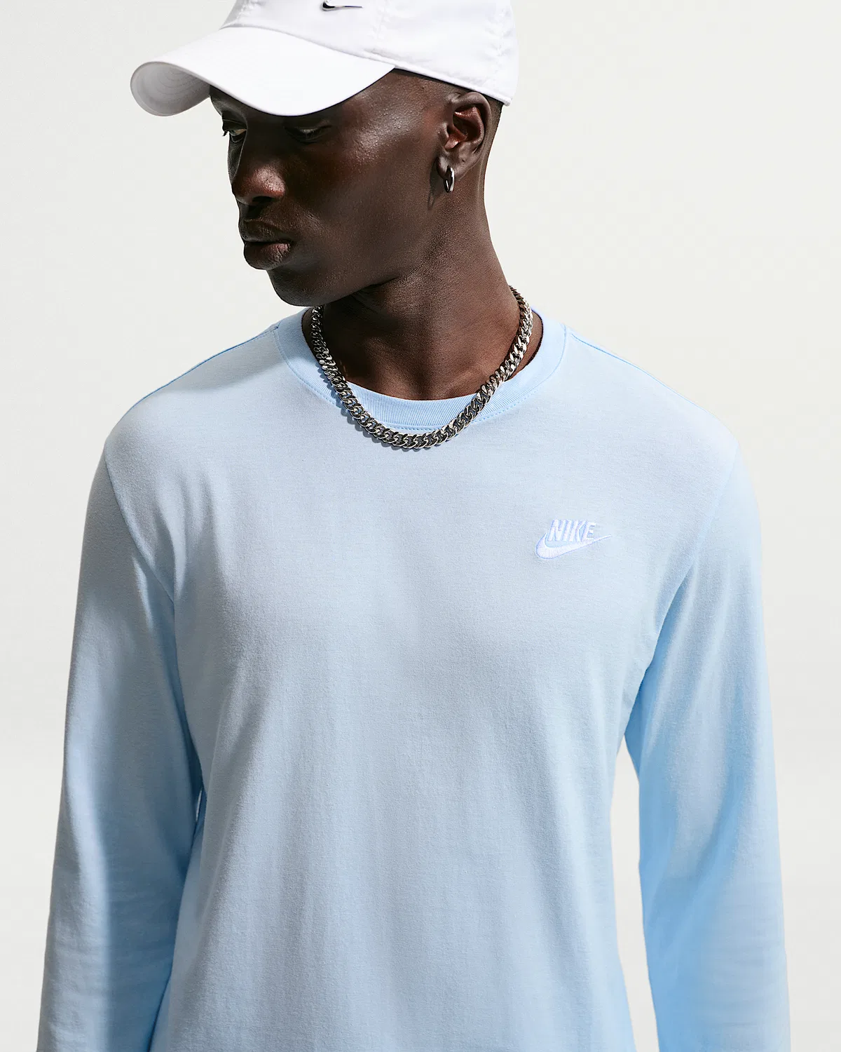 Мужская футболка с длинным рукавом Nike Sportswear Club, Hydrogen Blue — фото 3