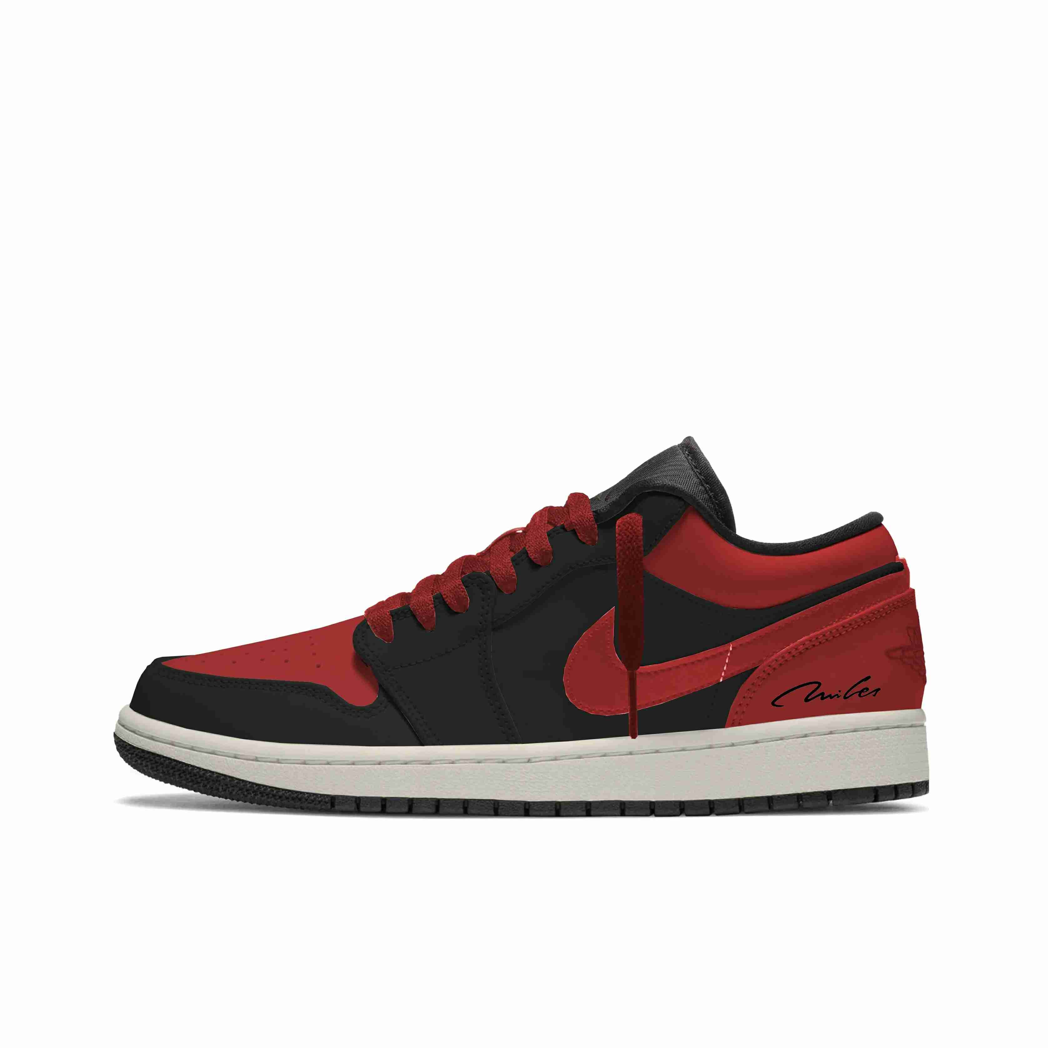 

Jordan Air 1 устойчивые к истиранию низкие баскетбольные кроссовки Unisex Black White Red