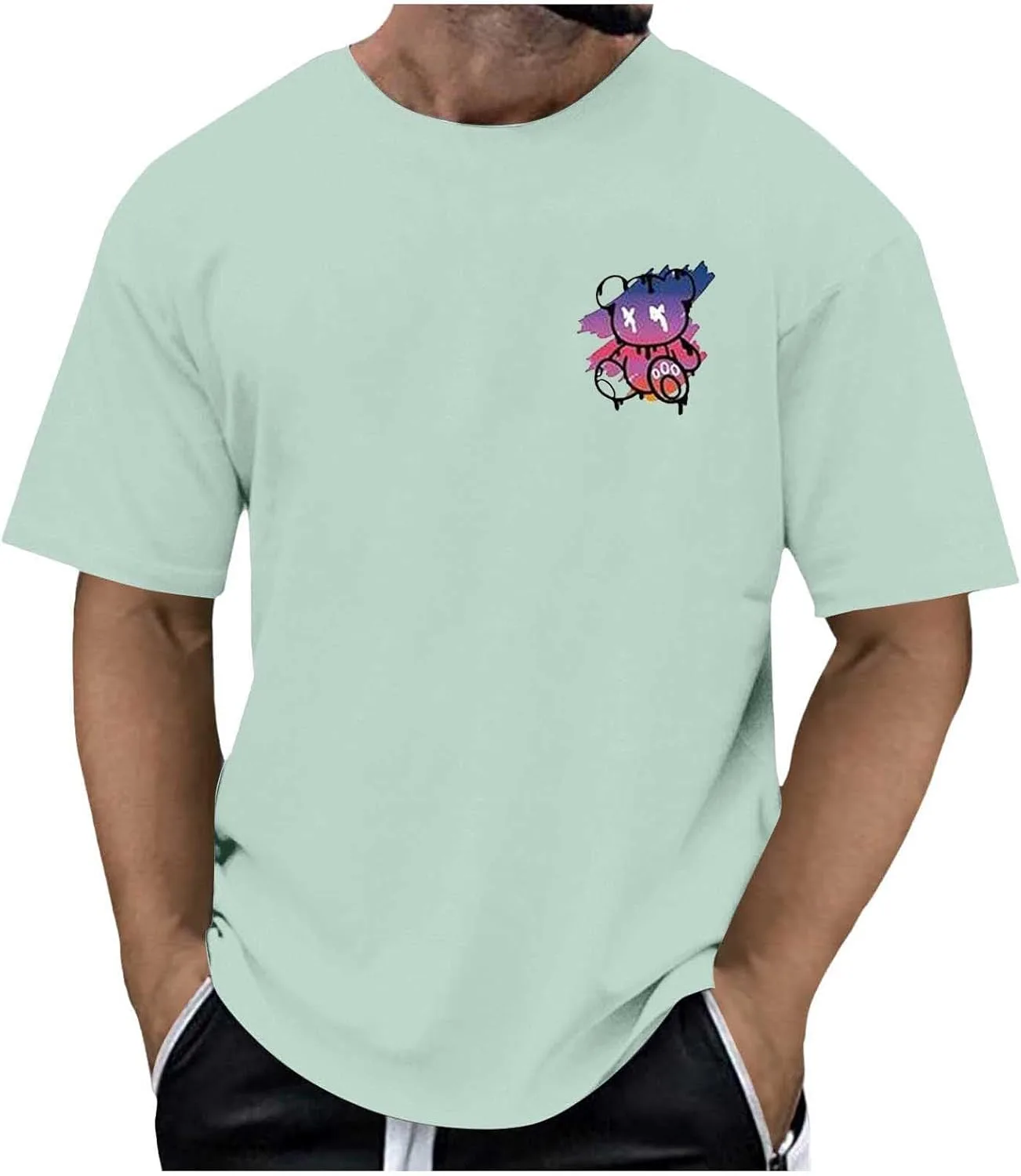 

Мужская модная футболка Oversized Crewneck с принтом Plus Size