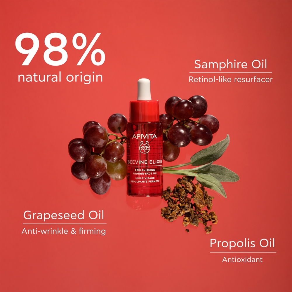 Масло для лица Apivita — Восстанавливающее Beevine Elixir Питательное и освежающее, 30 мл — фото 4