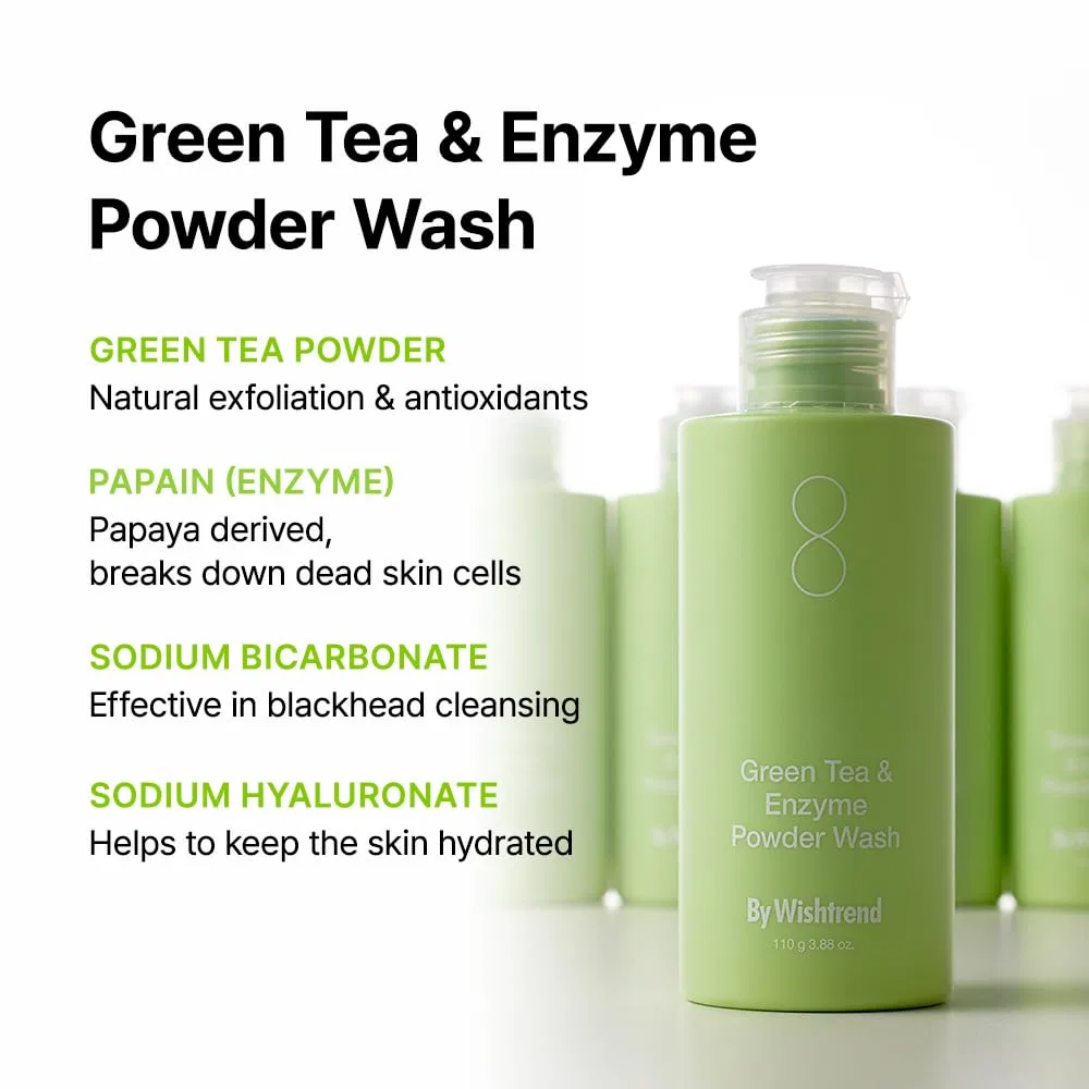 Очищающая пудра для лица «Green Tea and Enzyme Powder Face Wash» от BY WISHTREND By Wishtrend — фото 4