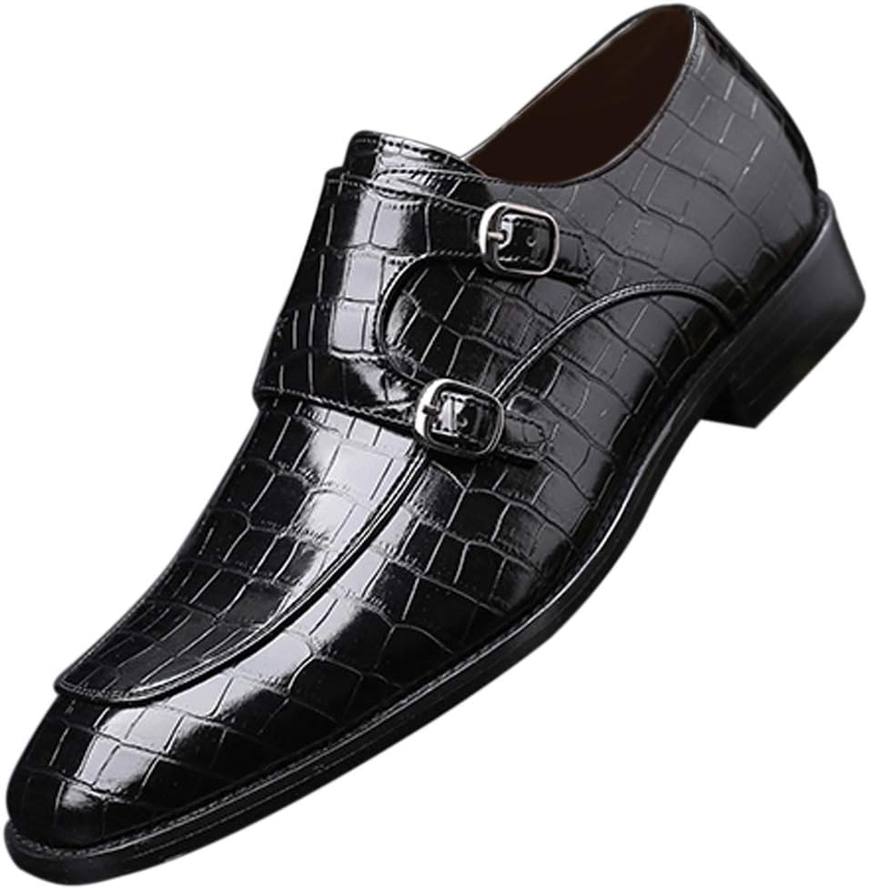 

Мужские кожаные лоферы с двойной монк-ремешком, слипоны, формальная и повседневная обувь для мужчин, удобные деловые туфли Santimon, черный