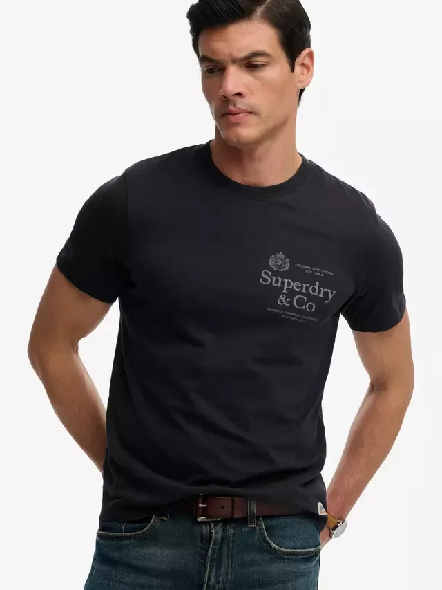 Футболка с коротким рукавом и графическим принтом Свободный крой от компании 1954 Superdry, Dark Navy — фото 4
