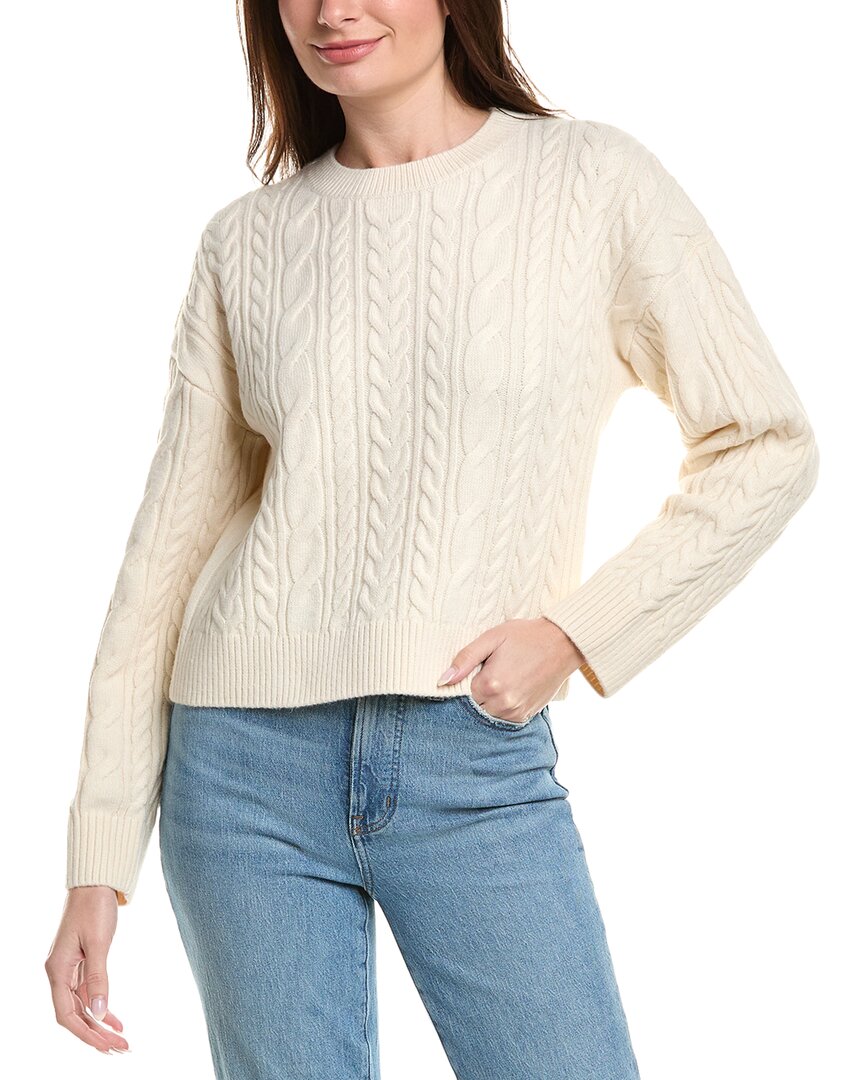 

Свитер с круглым вырезом и косами из смеси шерсти English Factory English Factory, белый