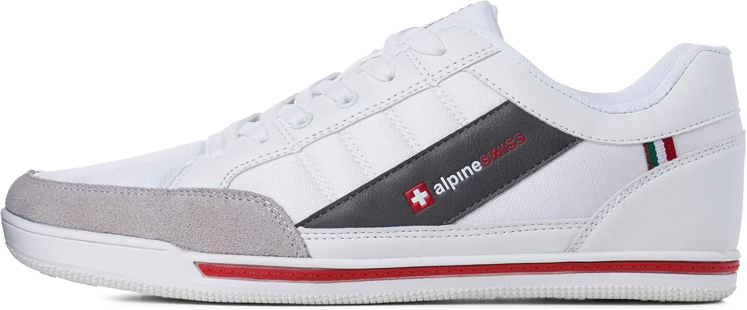 Мужские кроссовки Alpine Swiss Stefan с замшевой отделкой в ​​стиле ретро, White — фото 2