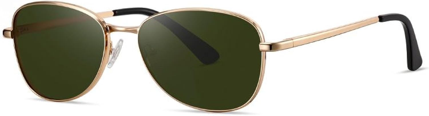 

Солнцезащитные очки для женщин и мужчин с защитой от УФ-излучения UV400, металлическая оправа, для вождения, путешествий, езды на велосипеде TVTBBVV, Bright Gold Green