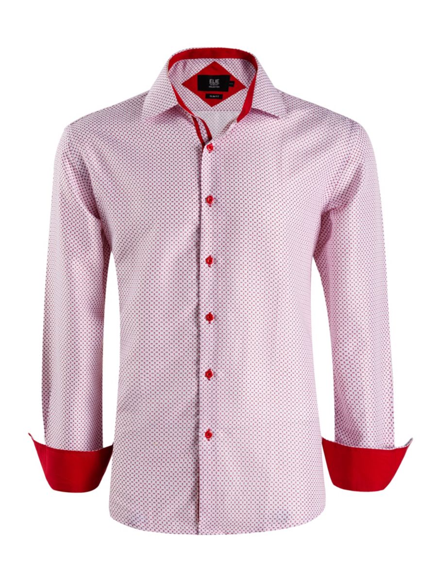 

Рубашка Slim Fit с принтом для мальчиков Elie Balleh, красный