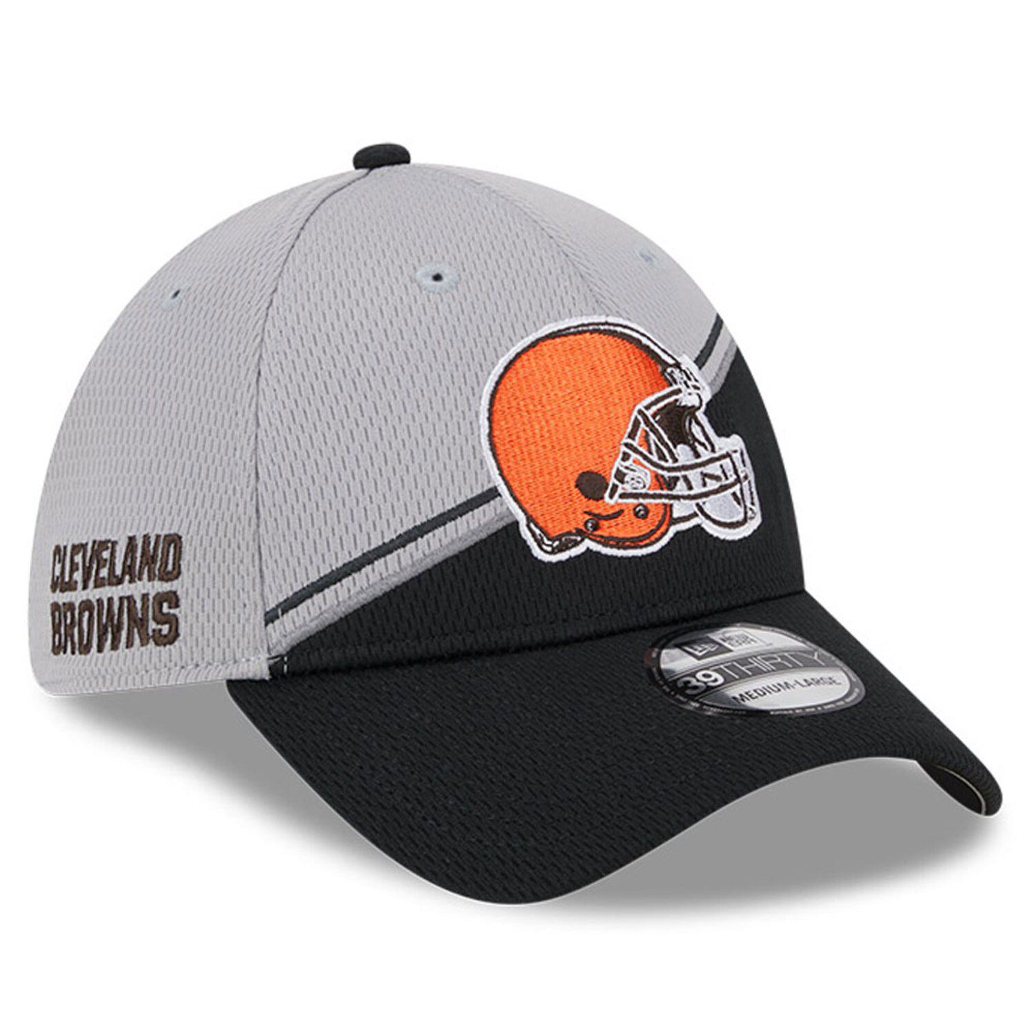 

Мужская кепка New Era серо-черная Cleveland Browns 2023 Sideline 39THIRTY Flex Hat