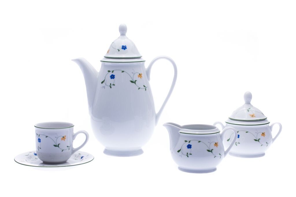

Кофейный сервиз Thun 1794, фарфор, луговые цветы, Яна, Тун, 15 д