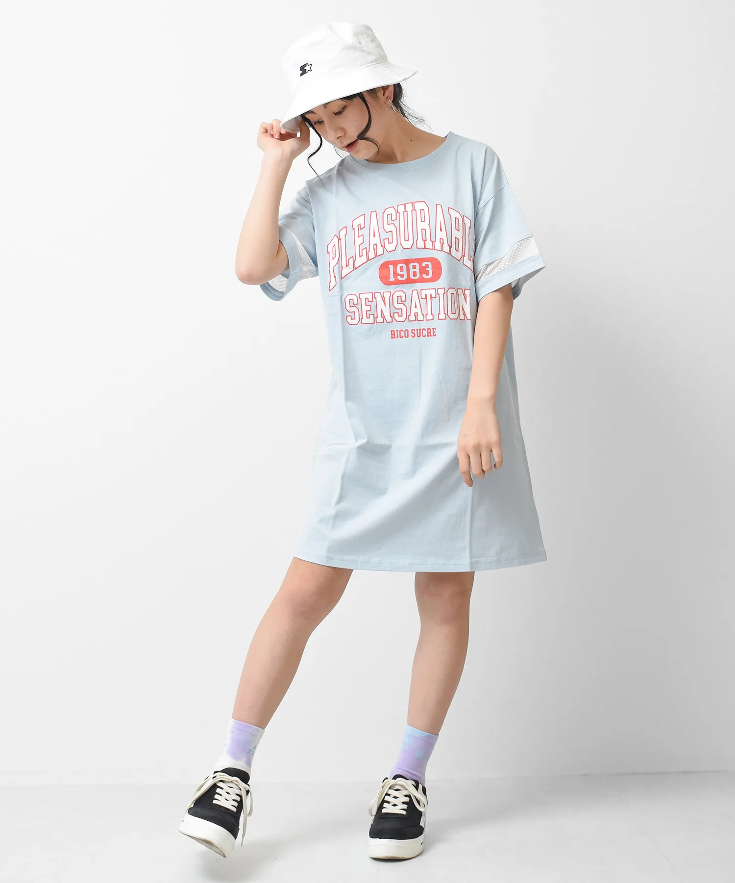 Детское платье с тюлем на рукавах и колледж-лого RiCO SUCRE off-white — фото 4
