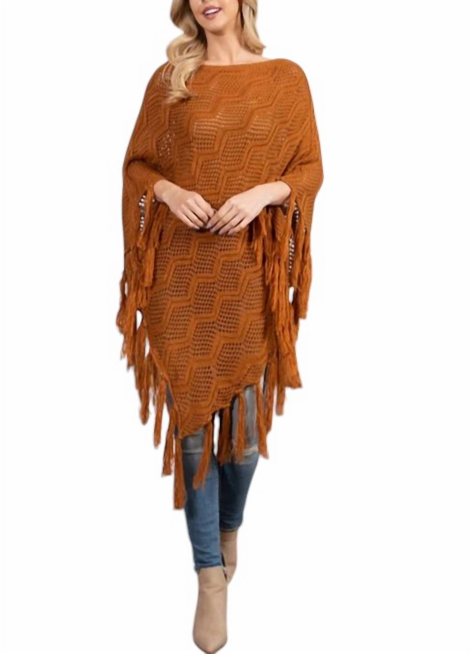 

Пончо Desert Love в цвете Rust Riah Fashion