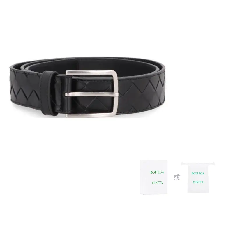 

Bottega Veneta Плетеный ремень с пряжкой, Black