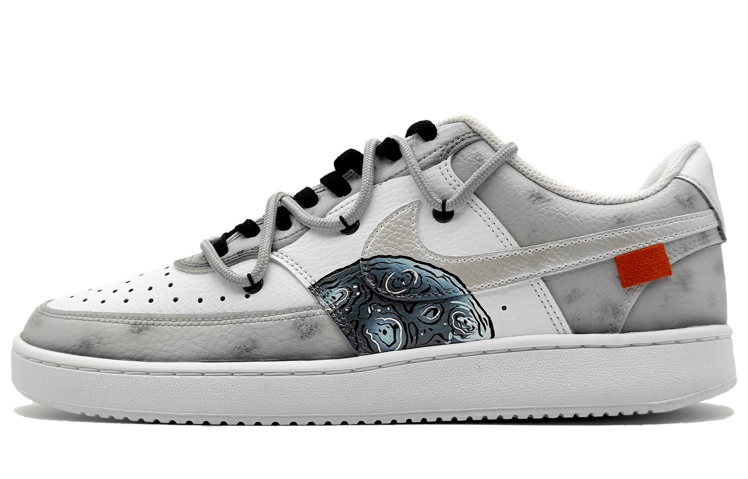 

Кроссовки Nike Court Vision 1 Skateboard Shoes Men Low-Top Black White Gray