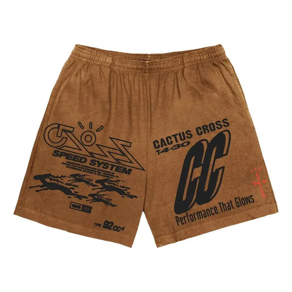 

Шорты cactus jack 92cc shorts 'brown' Travis Scott, коричневый