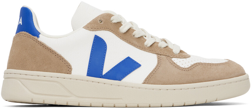 

Бело-коричневые кожаные кроссовки V-10 Veja, цвет Extra white/Paros/Sahara, Коричневый, Бело-коричневые кожаные кроссовки V-10 Veja, цвет Extra white/Paros/Sahara