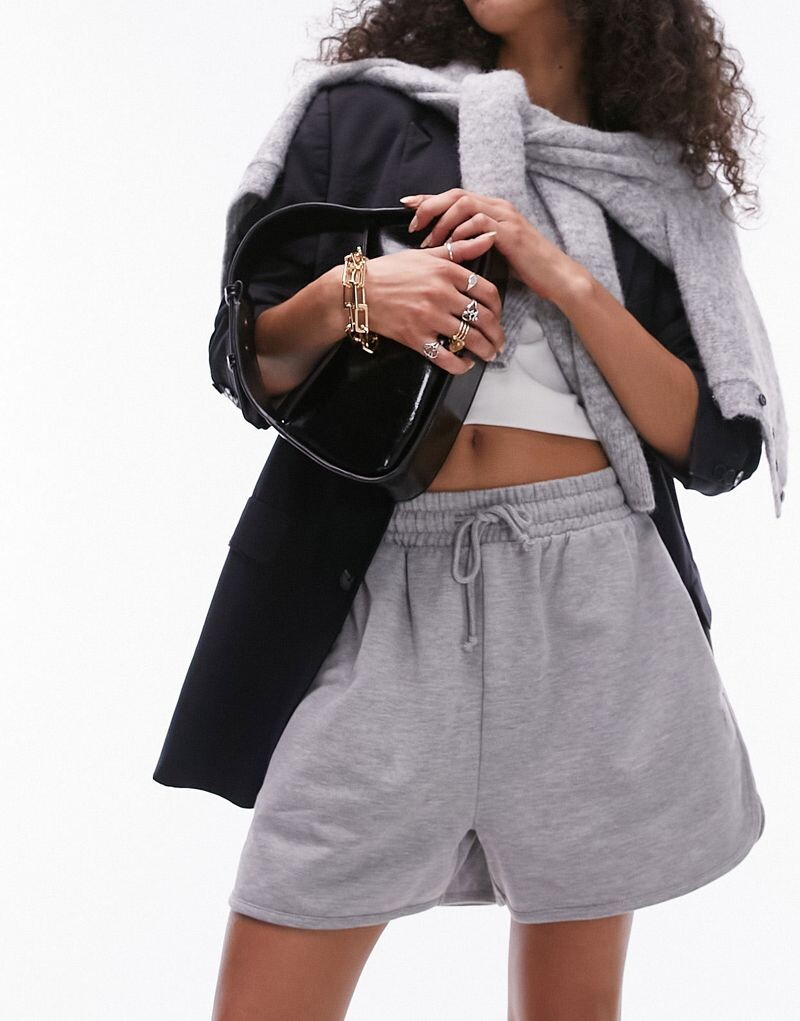 

Короткие шорты Topshop серого цвета вереска