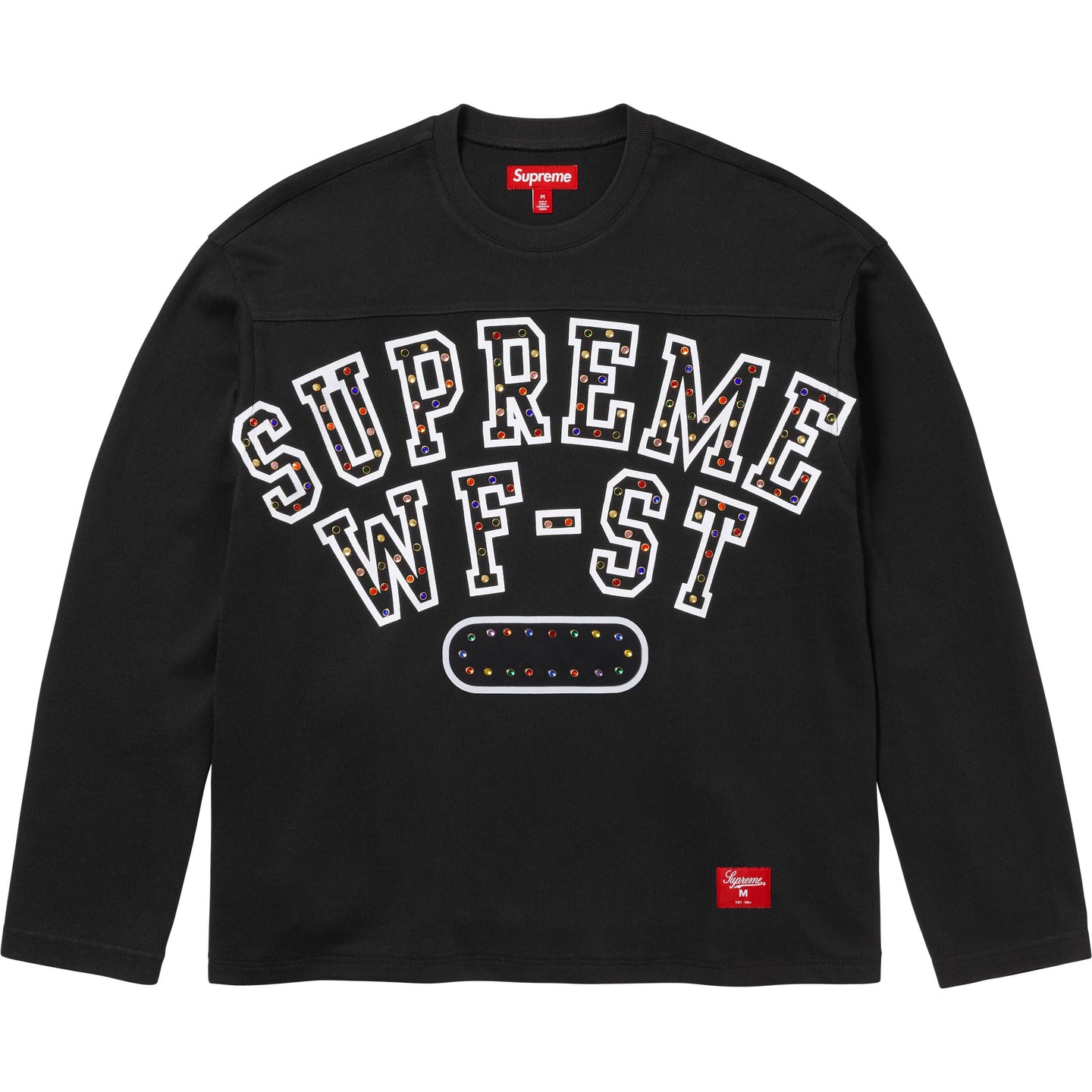 Атлетический топ с длинными рукавами и шипами Supreme, белый — фото 4