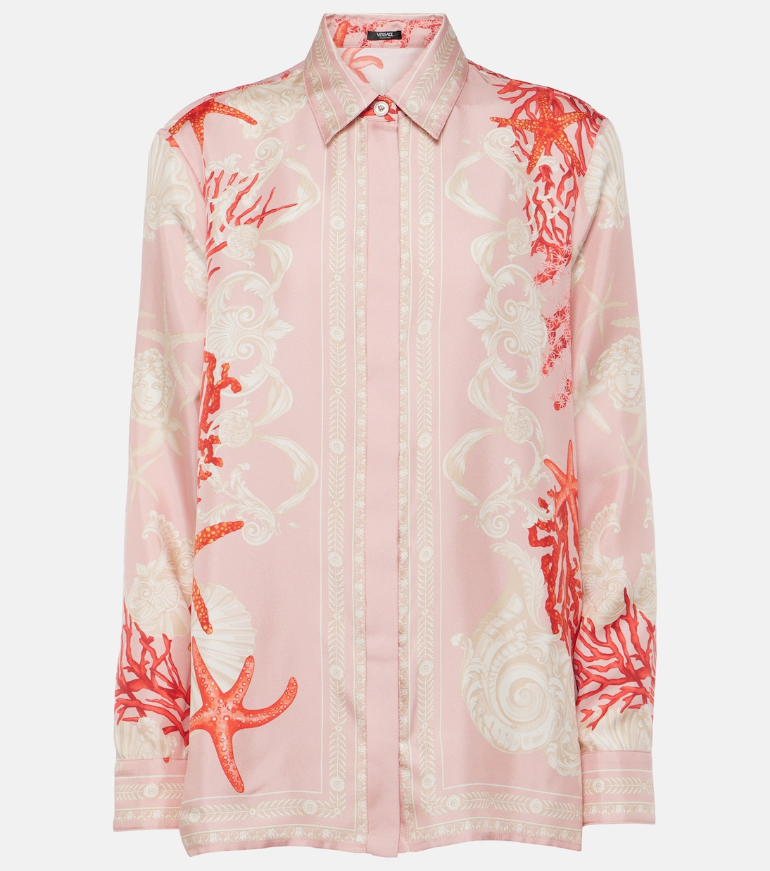 

Рубашка из шелкового твила Barocco Sea Versace, Dusty Rose