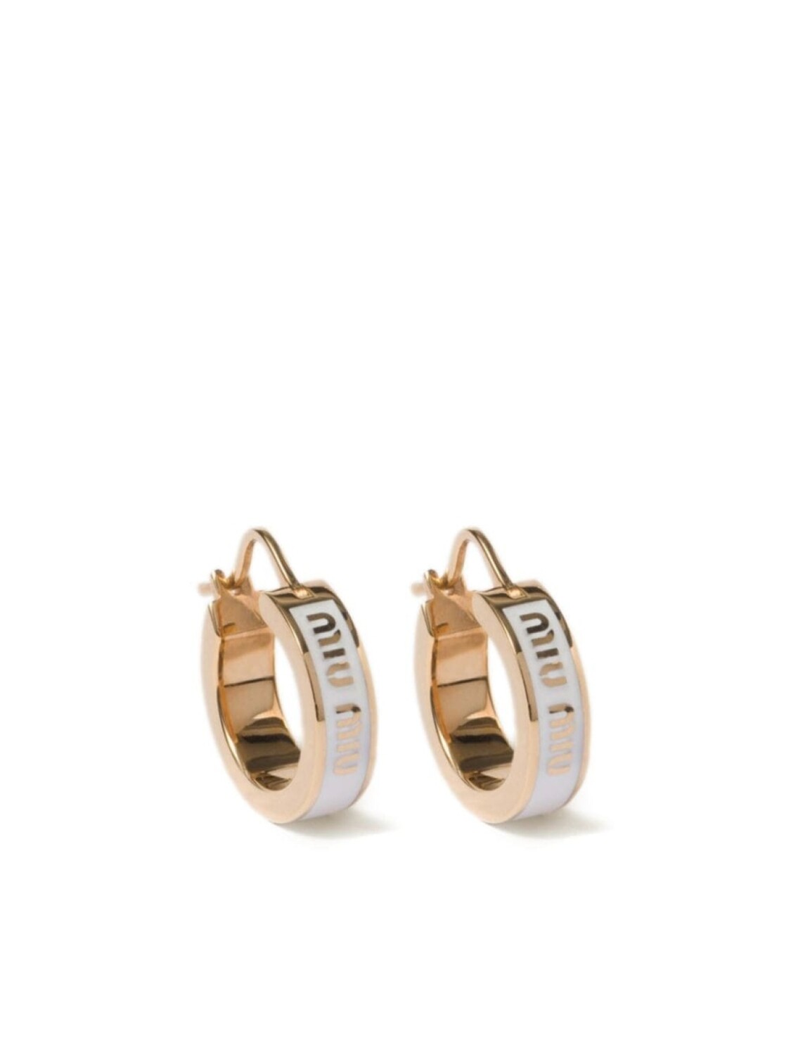 

Серьги-кольца с эмалью Miu Miu, белый