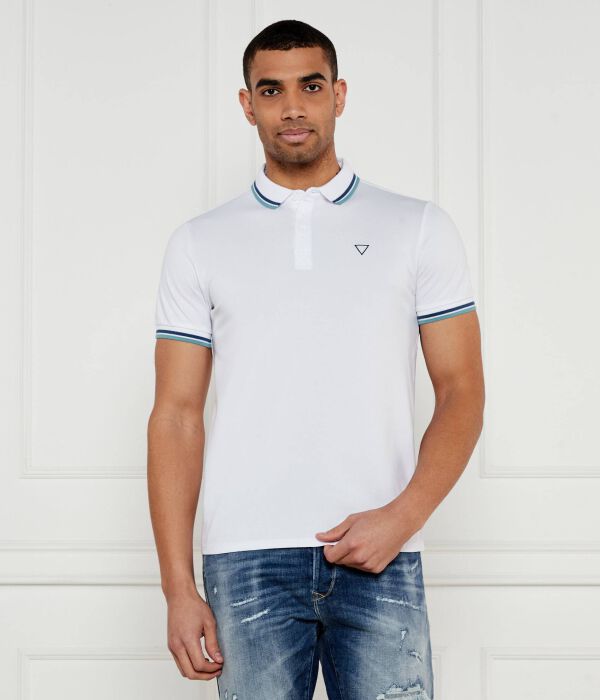 

Рубашка поло Slim fit Guess Jeans, белый