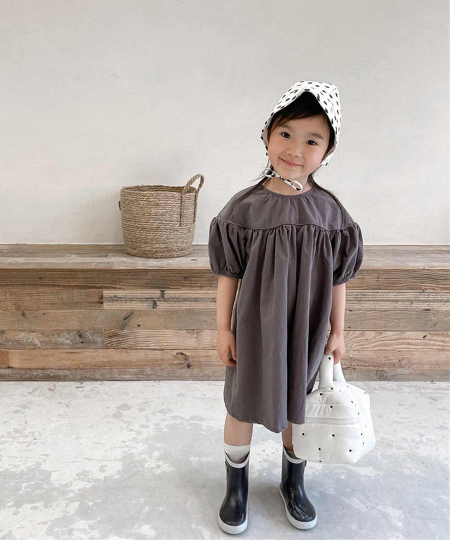 KIDS/(K)Платье А-силуэта со сборками Aimoha, Dark Gray — фото 3