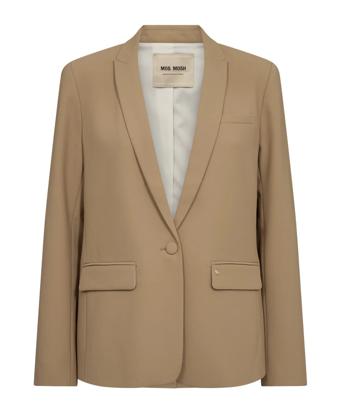 

Классический пиджак с V-образным вырезом и накладными карманами. Mos Mosh, коричневый