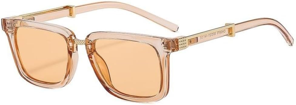 

Ретро-солнцезащитные очки квадратной формы 2027 года для женщин и мужчин. Модные солнцезащитные очки, простые и актуальные, с защитой от УФ-излучения UV400 MTZJH, Champagne