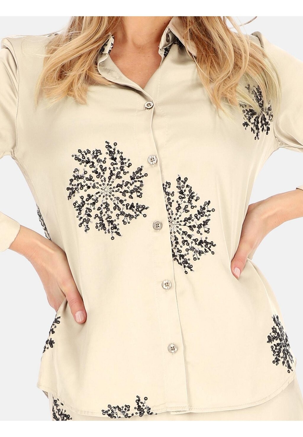 

Блузка на пуговицах Perso, цвет Mottled Beige