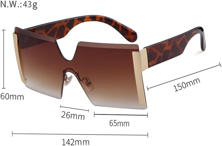 

Винтажные цельные солнцезащитные очки большого размера для женщин, без оправы, модные солнцезащитные очки с крупной оправой, защита от ультрафиолета UV400 MTZJH, C9