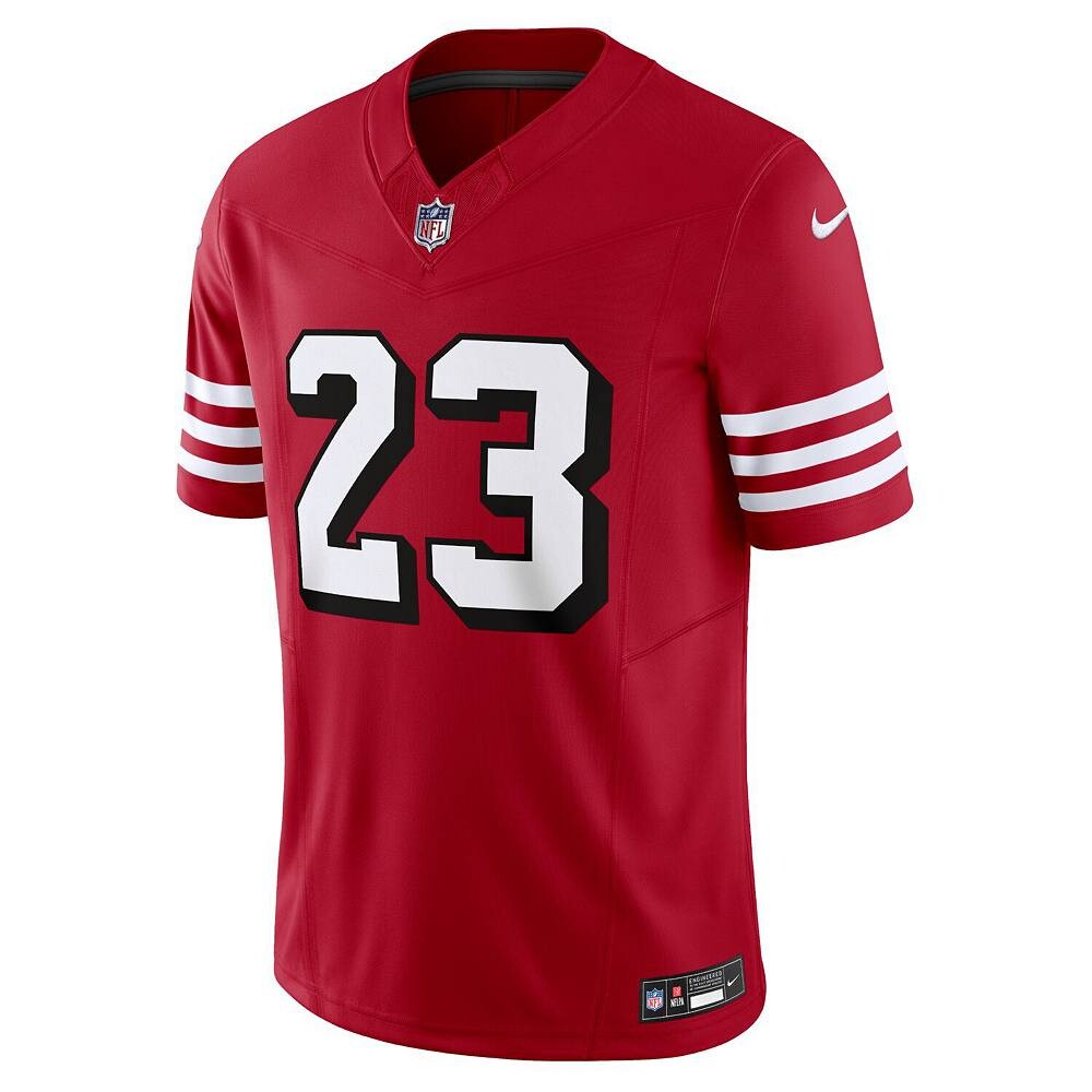 Мужские кроссовки Nike Christian McCaffrey Scarlet San Francisco 49ers Alternate Vapor F. Ограниченный Джерси, красный — фото 3