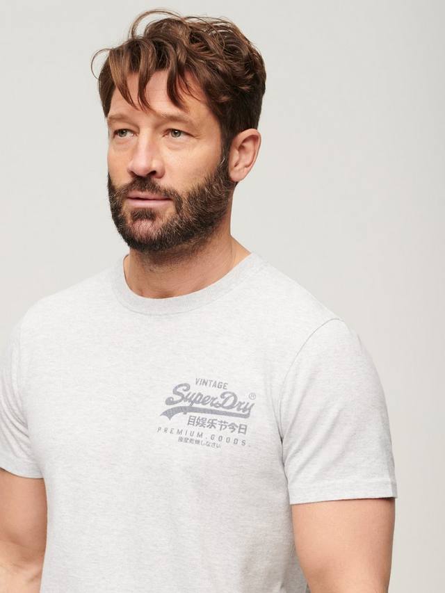 Винтажная футболка heritage на груди с логотипом heritage Superdry, цвет Flake Grey Marl — фото 4