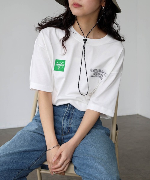 

Футболка с коротким рукавом, вышитый логотип, ERA React ANME, кремовый